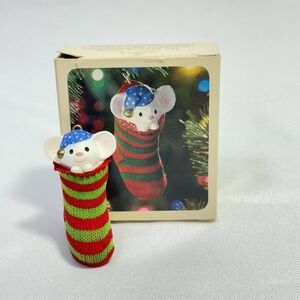 Hallmark The Stocking Mouse 1981 Christmas Keepsake Ornament Vintage RARE